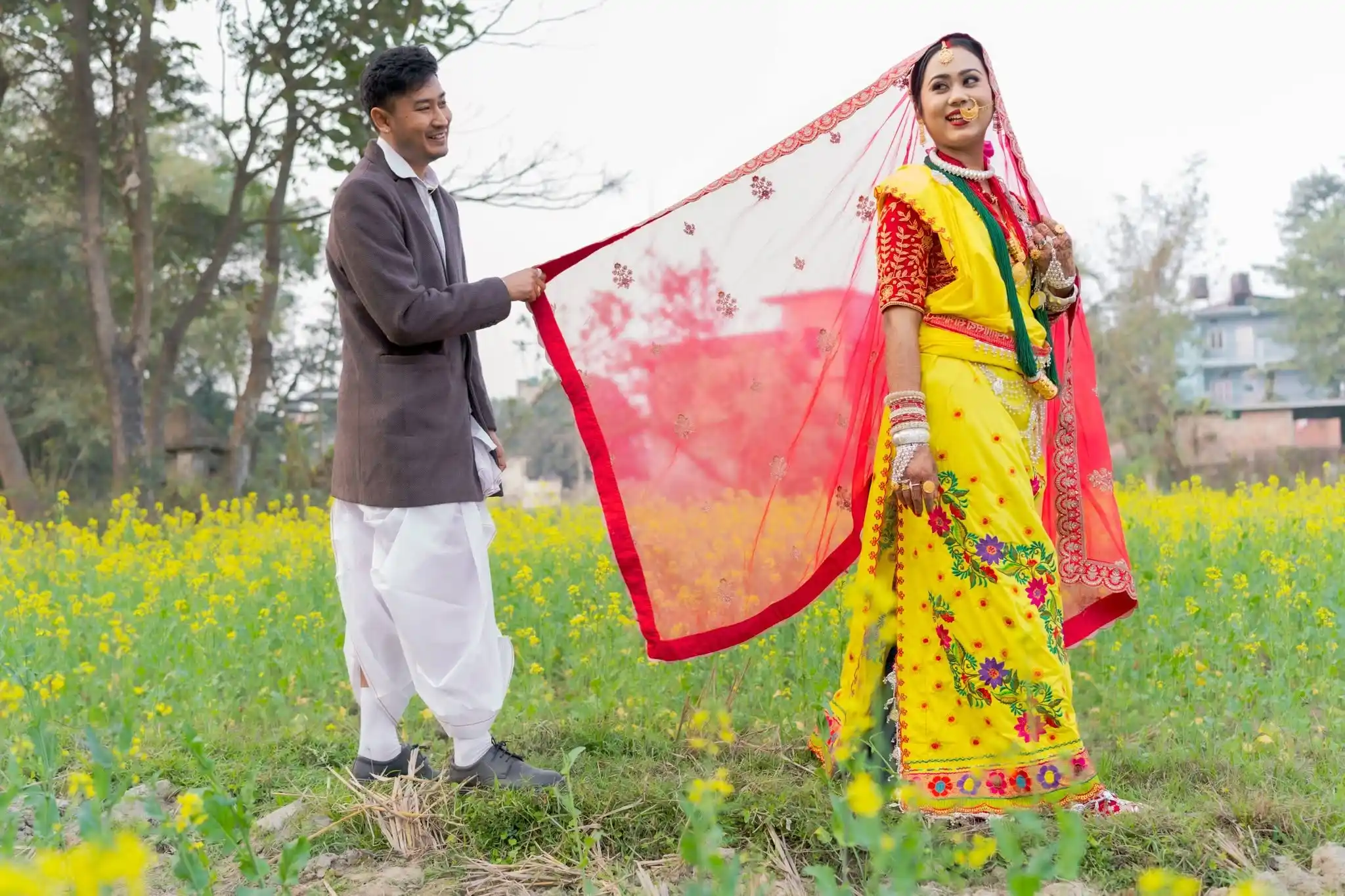 Bride and groom portrait